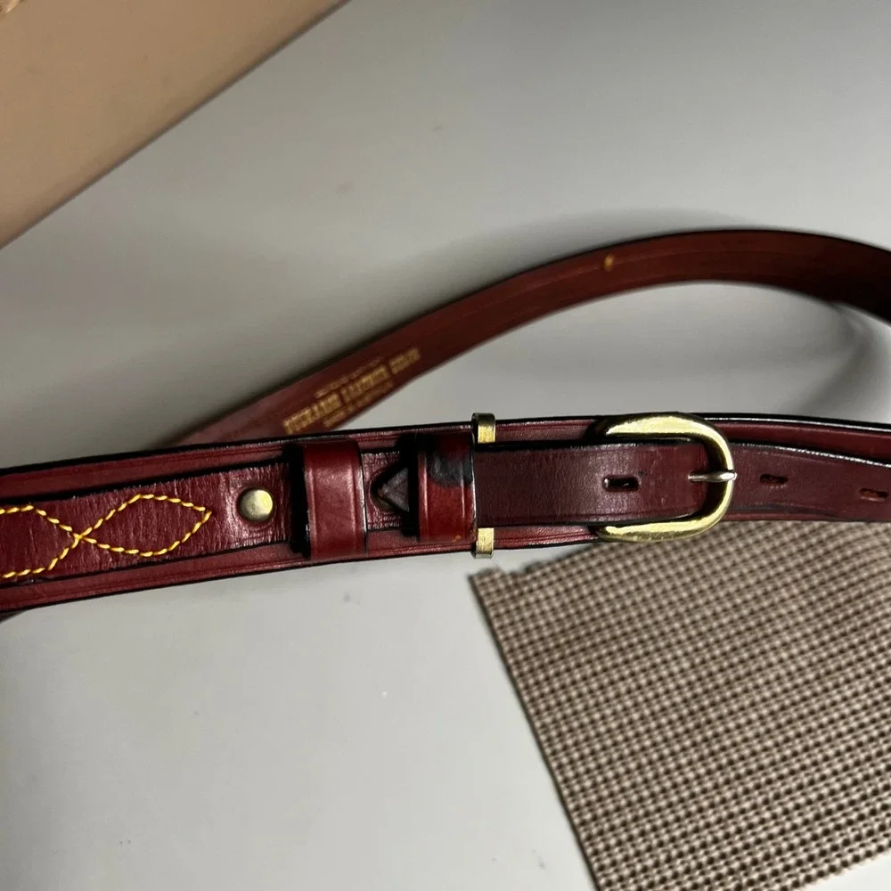 Buckaroo Leather Belts Australia Western Stitched Leather Belt Burgundy 38